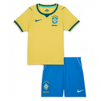 Billige Fotballdrakt Brasil Replika Hjemmedraktsett Barn VM 2026 Kortermet (med bukser)